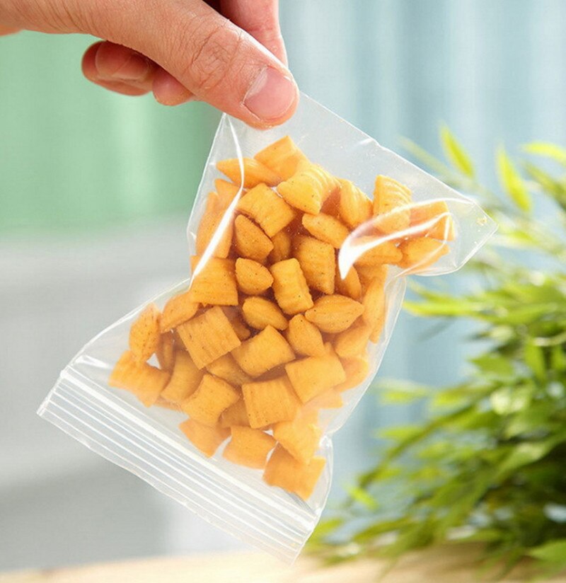 100 pcs 4X6/5X7/6X8/7X10 CM Plastic Zip lock Gripzakjes Duidelijk Voedsel Opslag Pakket Sieraden verpakking Hersluitbare poly Zip Bag Dikke