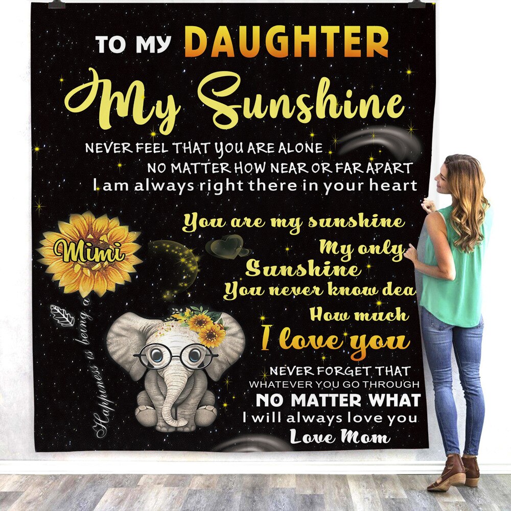 Onglyp voor mijn dochter, sherpa deken, warme zachte fleece, pluche, schattige olifant, deken voor op de bank, bed, reisdeken, tv-dekens: Type 2 / 130150cm