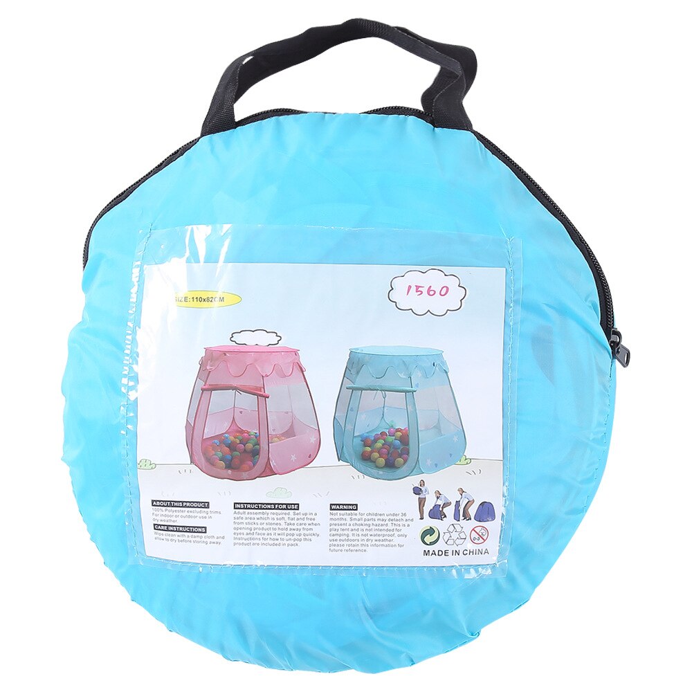 Large Portable Foldable Children Kids Pop Up Adventure Ocean Ball Play Tent Indoor Outdoor Playhouse Kids Tent With Storage Bag: Blue