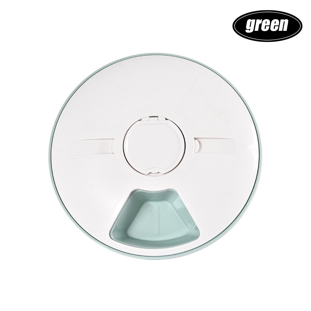Automatic Pet battery Timing Feeder 6 Grids Food Compartments Dog Cat Small Pet Electric Dry Wet Food Dispenser 24h Timer: green