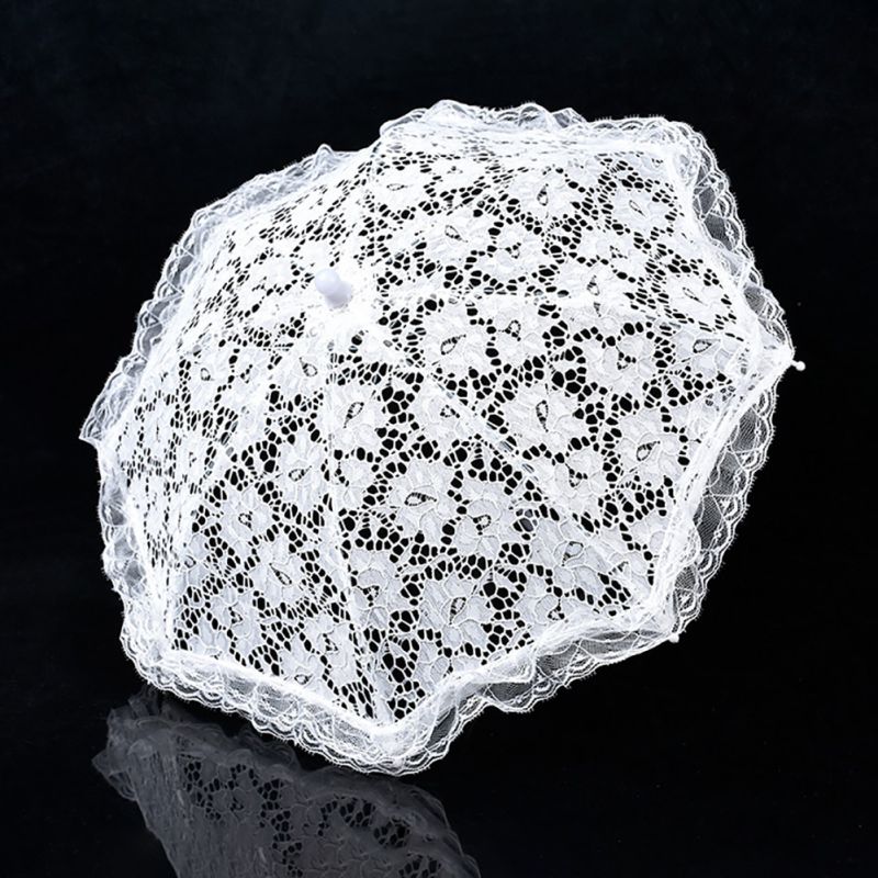 Events Umbrella Lace Wedding Shooting Parasol Umbrella Lady Costume Accessory Bridal Photo Props: 51239 white