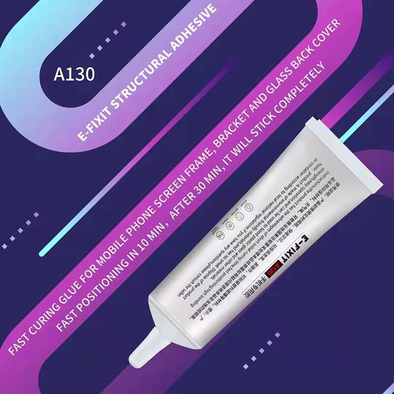 Adhesivo estructural A130 PP, E-FIXIT de 50ML, para IP11 Pro Max, marco de reparación de teléfono, brazalete Lcd, carcasa trasera, pegamento de curado rápido