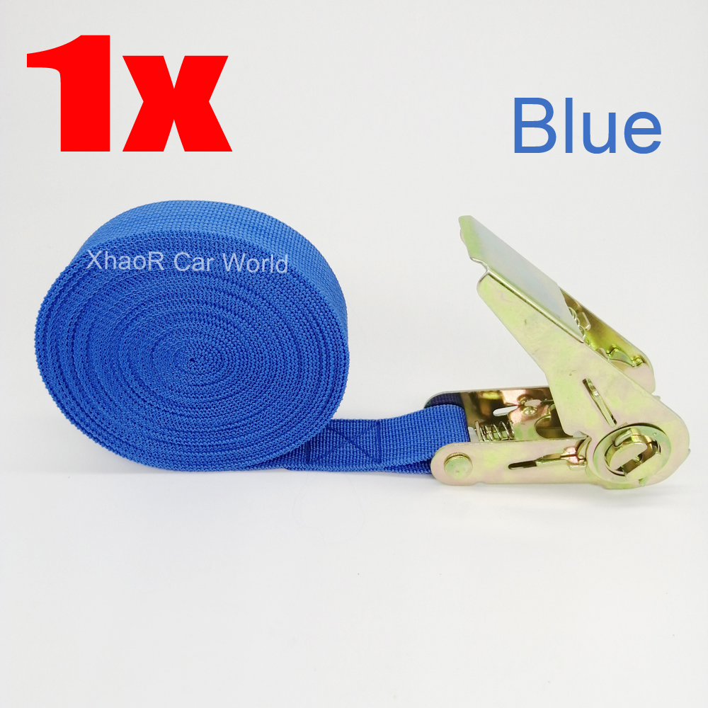 4m Tensioning Belts Adjustable Cargo Straps for Truck Boat Ratchet Tie-Down Belt for Luggage Bag Goods Bind Belt Car Accessories: Blue