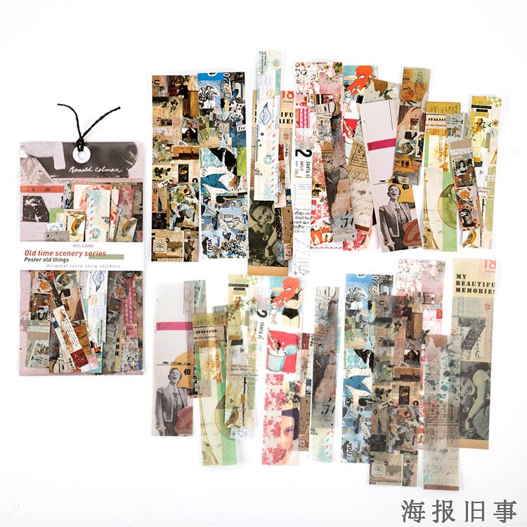 Étiquettes autocollantes séries vieille vue longue, étiquette Scrapbooking, décoratif pour Journal, papeterie pour Journal intime carte Vintage pour Album, 30 pièces: 7