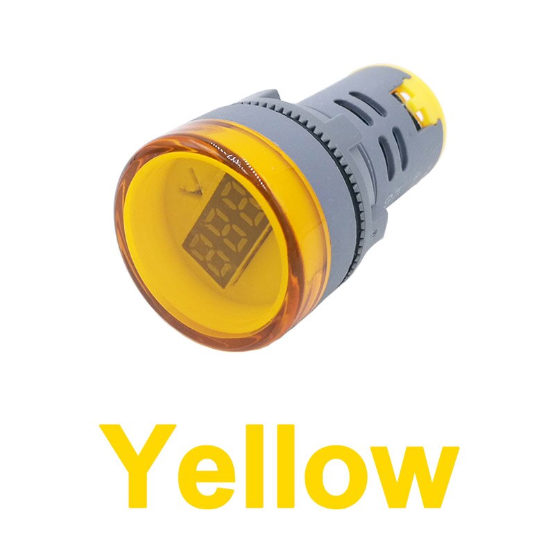 Ad16 22mm ac 50-600v volt voltmeter indikator signallys ledet digital vise rød gul grønn hvit blå: Gul