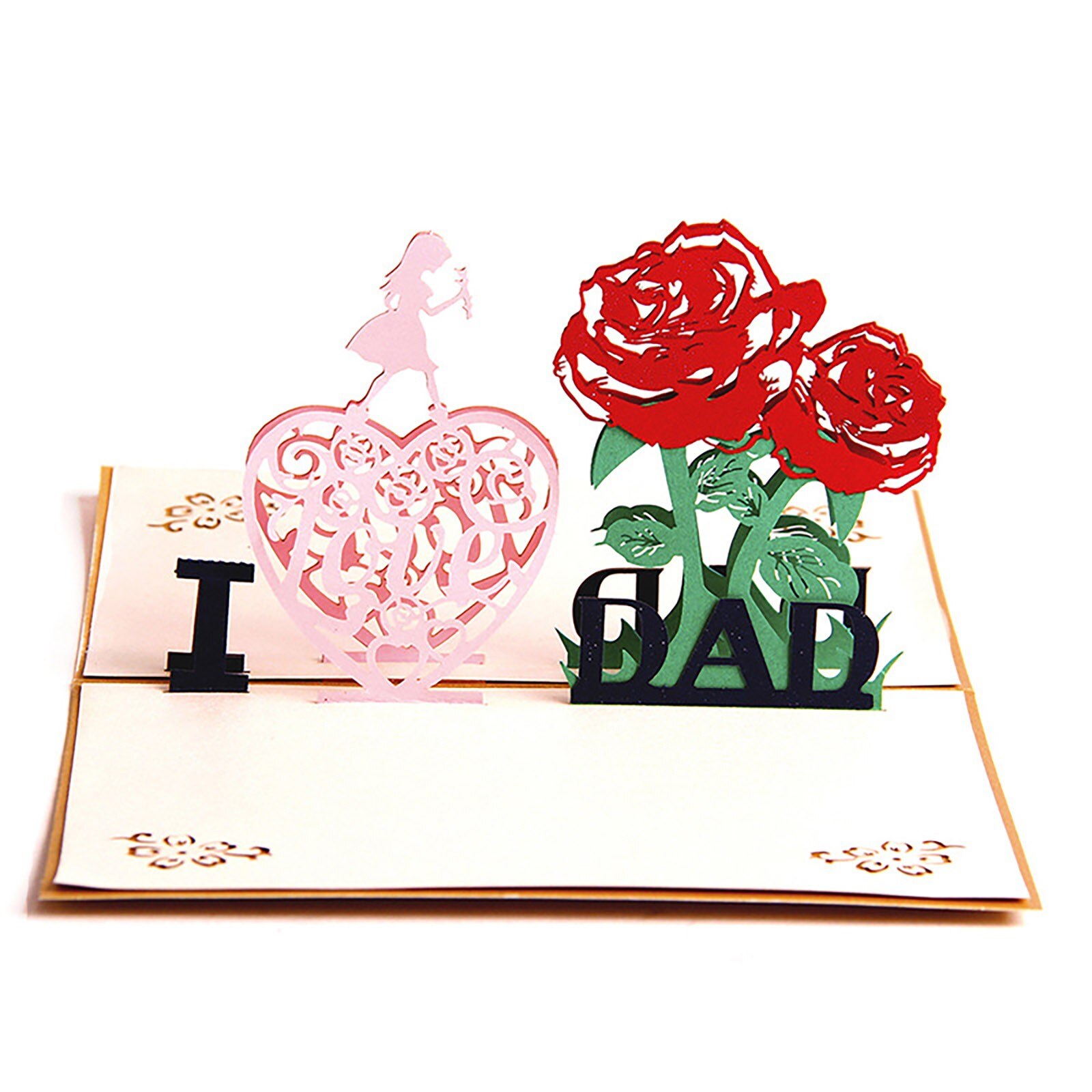 Fathers Day Card 3D Pop-Up Birthday Cards for Dad Handmade Greeting Card with Envelope Half fold greeting card