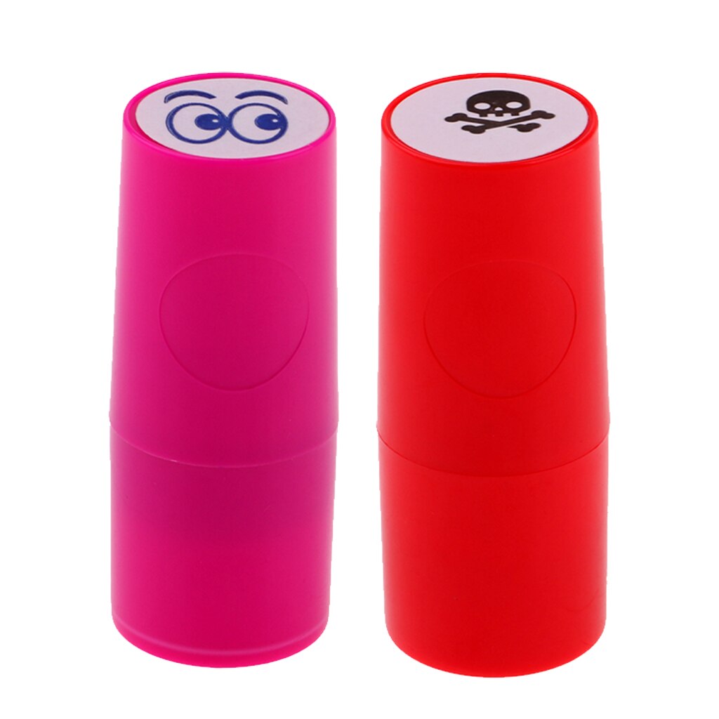 2Pcs Kleurrijke Sneldrogende Golfbal Stamper Langdurige Ballen Marker Indruk Club Golfer Souvenir Golf accessoires: Eyes Skull