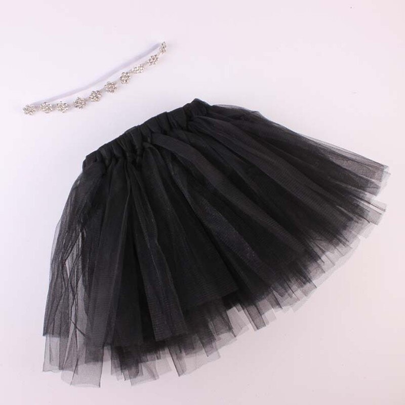 Saia tutu de princesa infantil, saia tule com strass para recém-nascidos fotografia: Preto