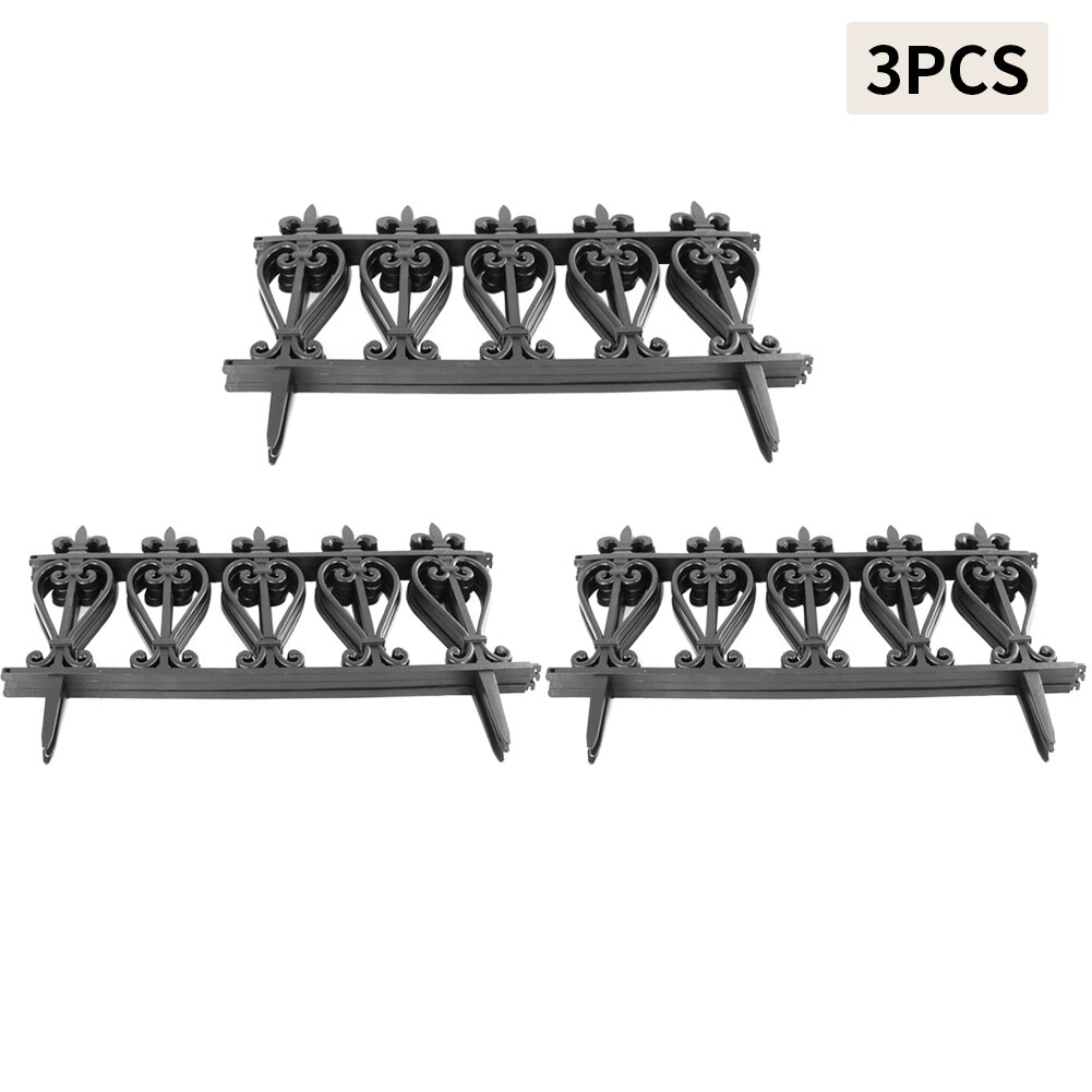 Flowerbed Fence Decorative Cast Border Fencing Plastic Fence Garden Yard Courtyard Supplies Flowerbed Fence Decoration 3PCS