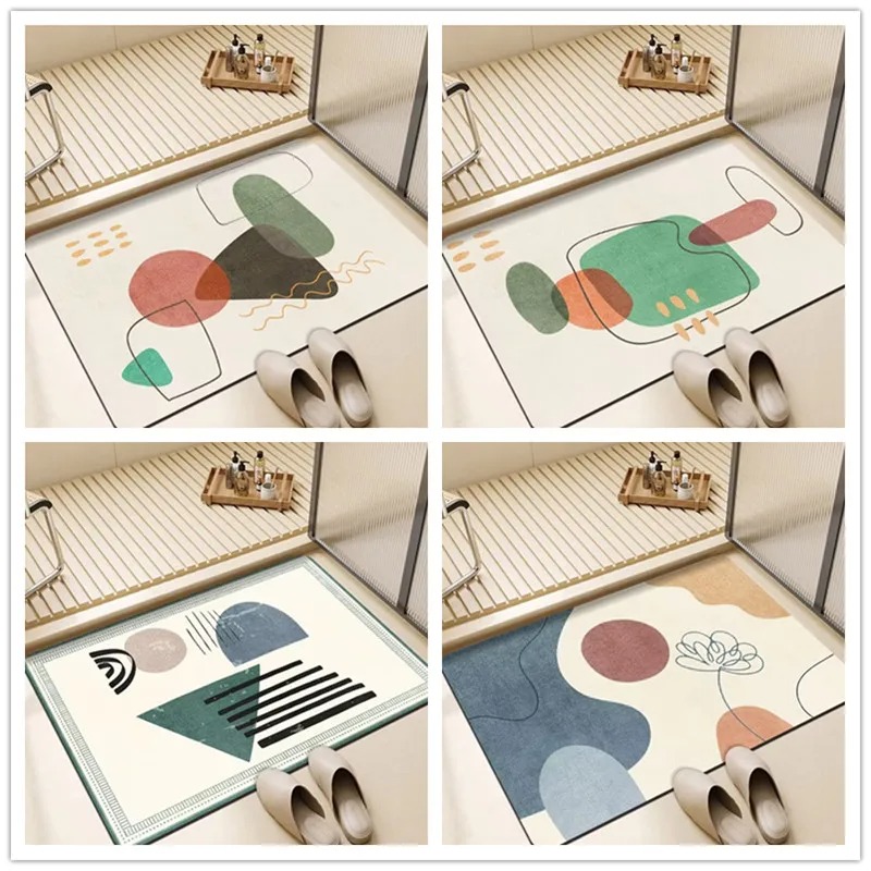 Simple Illustration Pattern Door Front Mat Decoration Home Bathroom Floor Mat