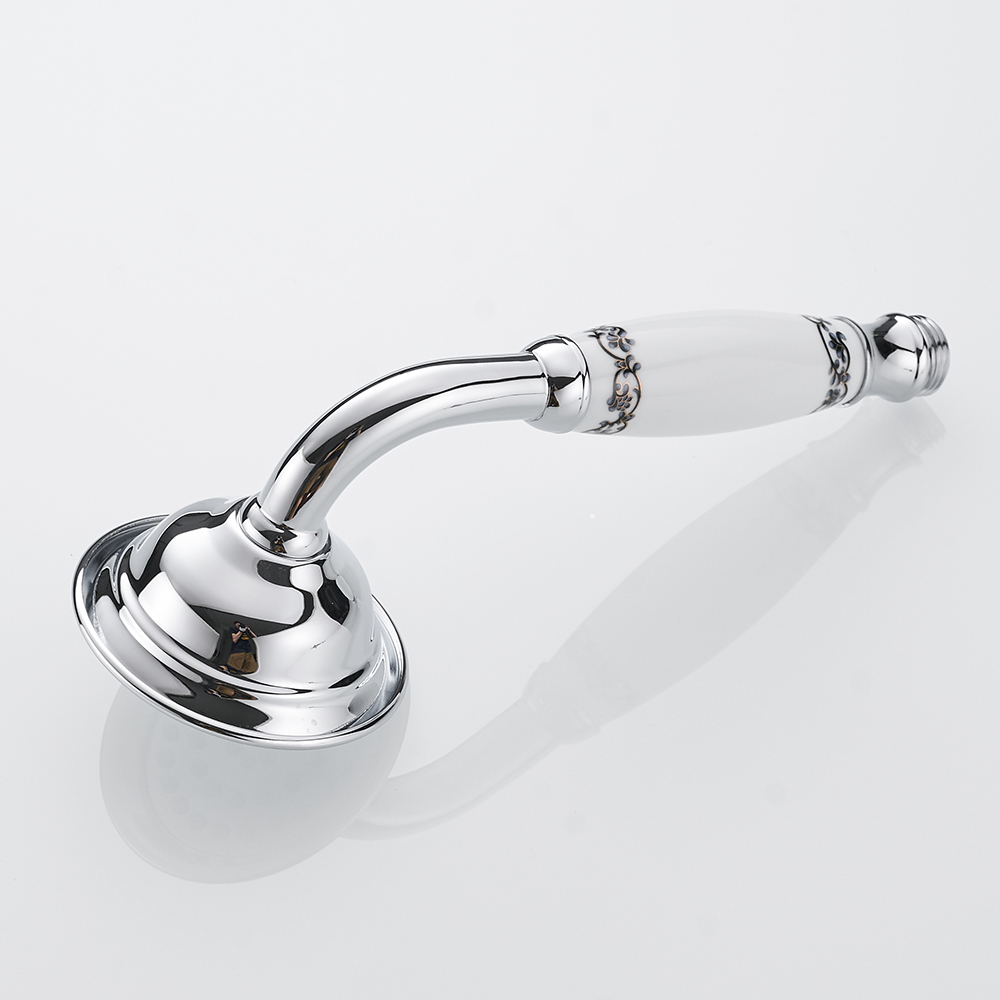 Douchekoppen Antiek Messing Badkamer Handdouche Sproeikop Met Luxe Keramiek Bad Ronde Regendouche Kraan HJ0527K