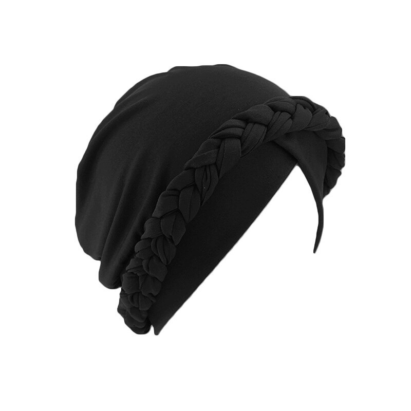 Gorros de estilo Retro para mujer, gorros con trenza India, para quimio musulmana, cáncer, cobertura completa, turbante para pérdida de pelo, envoltura para mujer: 8