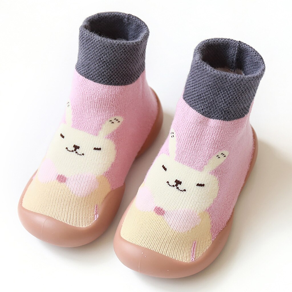 Baby Boy Girl Socks Cotton Children Floor Socks Anti-Slip Baby Step Socks Shoes: Pink  / 24M