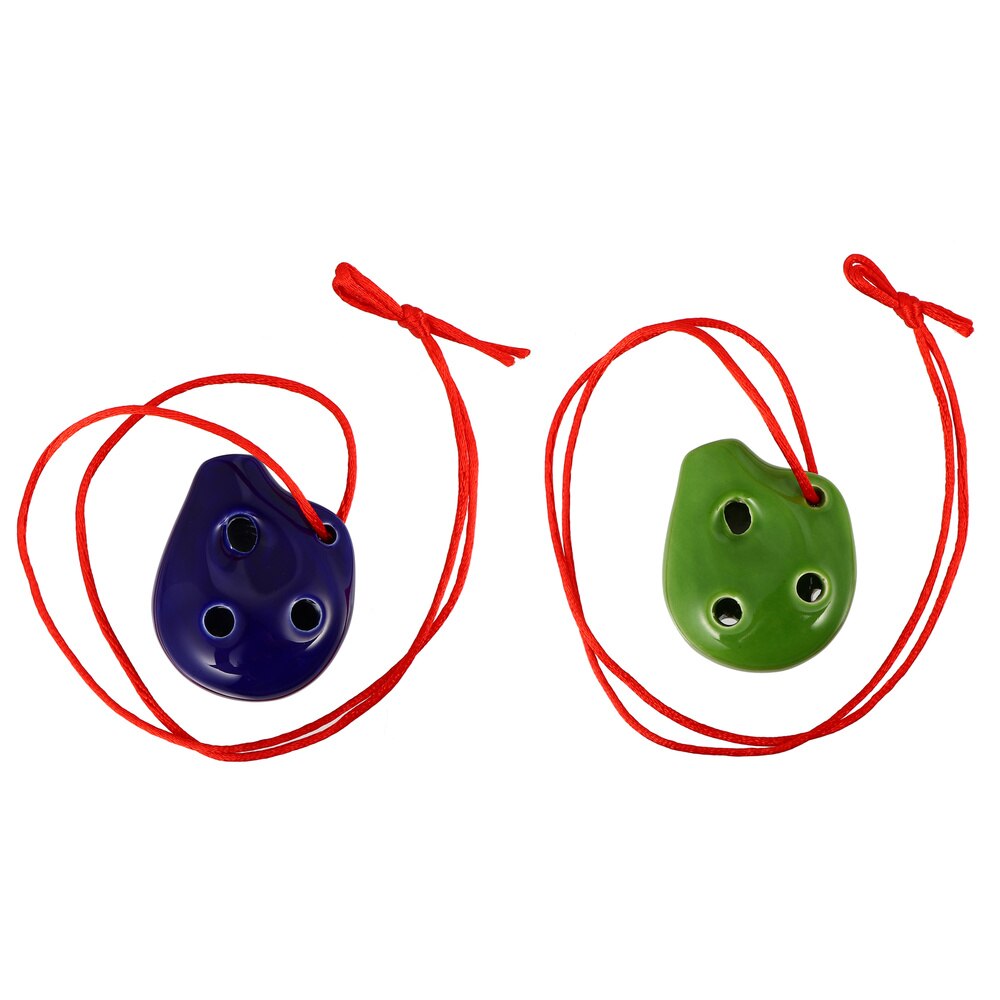 2Pcs Ocarina Fluit 6 Gaten Keramische Alto Ocarina Met Lanyard Vel: Default Title