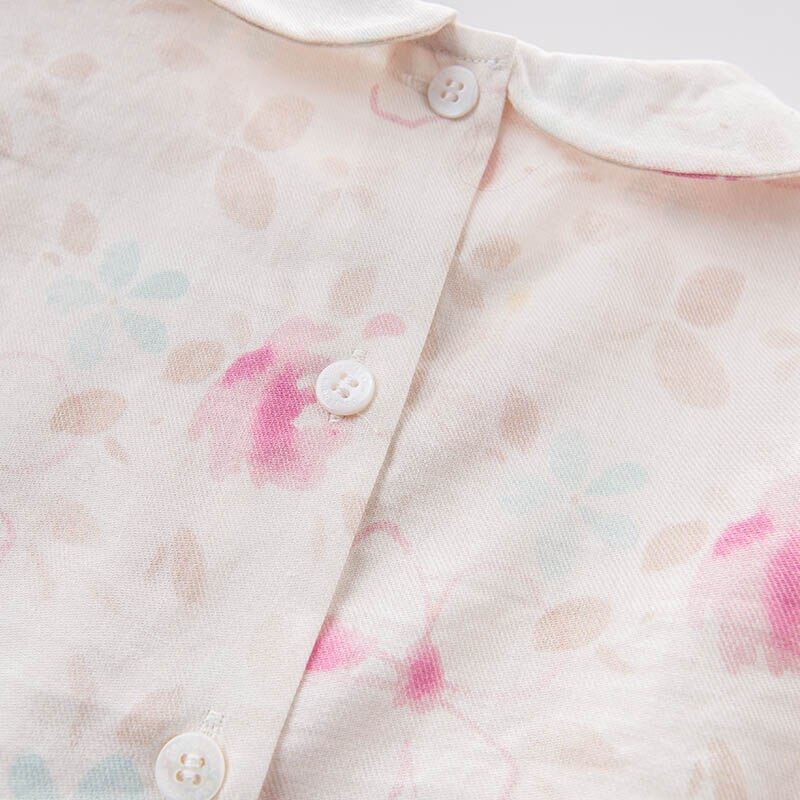 Db7363 dave bella spring baby piger print skjorte børn bomuld søde toppe børn bluser