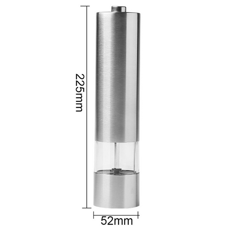 High Grade Stainless Steel Pepper Mill Electric Pepper Grinder Adjustable Thickness Automatic One-handed Operation Kitchenware: 1pc silver electric