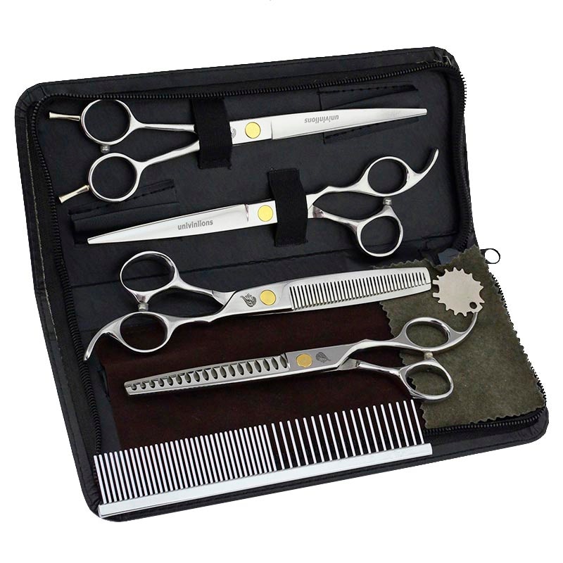 7&quot; japanese cut dog hair scissors kit pet grooming scissors curved dog cat hair clippers animal clippers dog grooming shears set