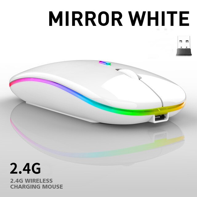 Mouse sem fio recarregável rgb bluetooth mouse para computador portátil sem fio mause silencioso led ergonômico pc macbook gaming mouse: DARKNESS