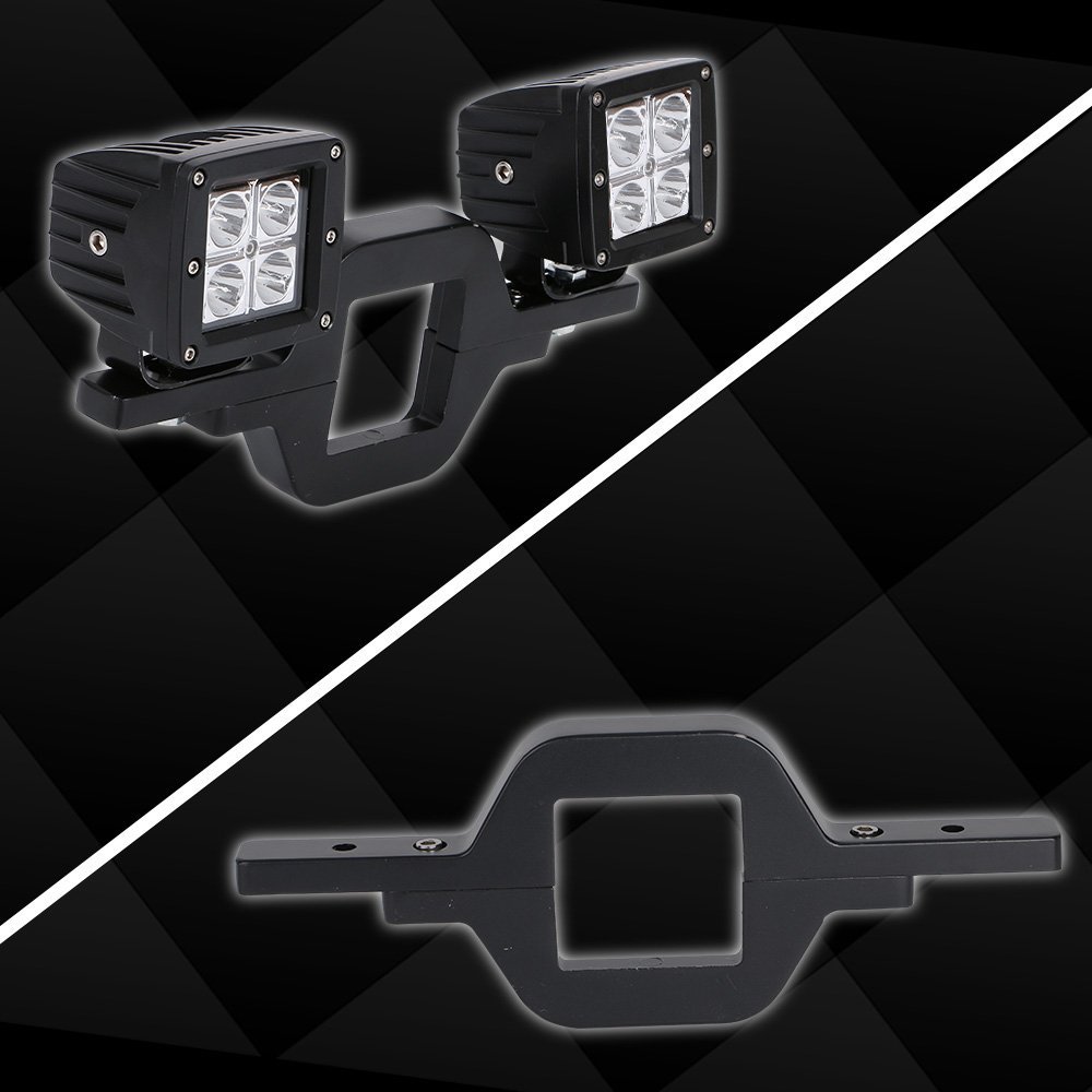 Universal Car Tow Hitch Mounting Bracket With 16W LED Backup Reverse Light For Toyota FJ Cruiser Offroad SUV Truck Trailer