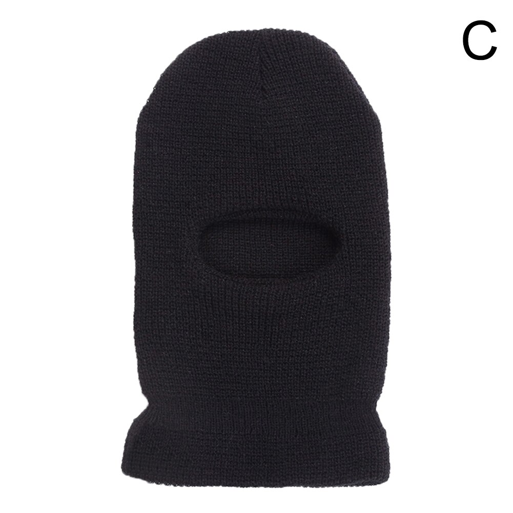 Newly 3 Holes Ski Mask Hat Full Face Mask Knit Cap Shield Bean Hat Winter Warm Hat: c