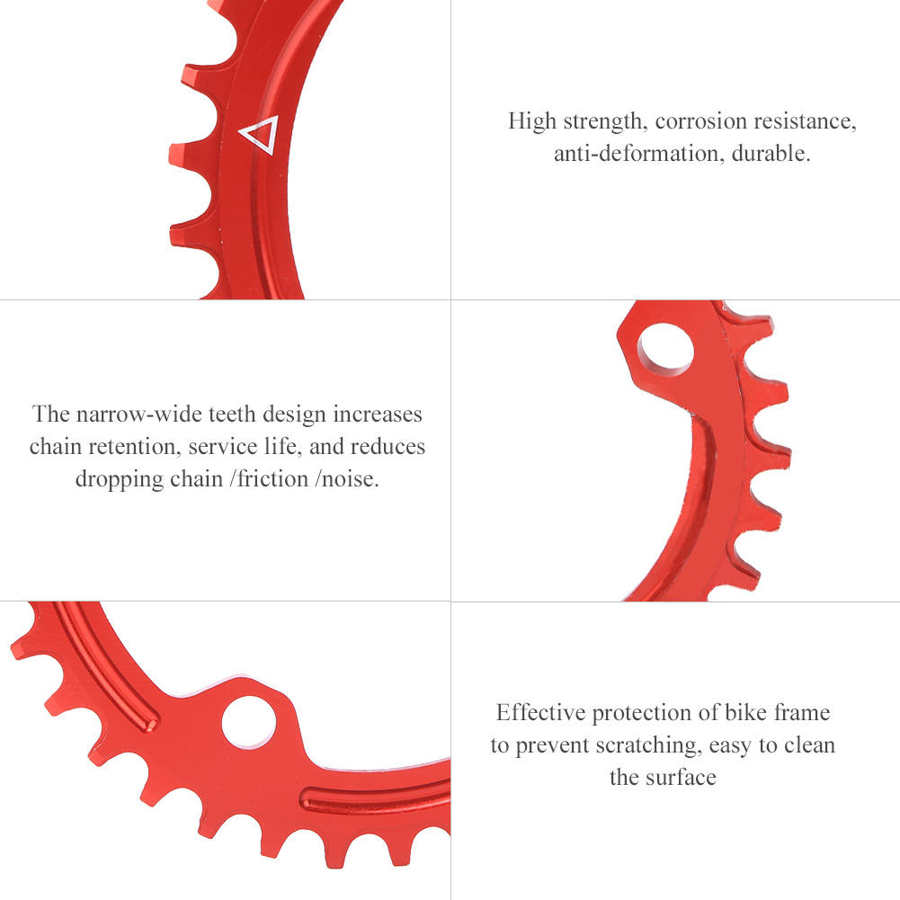 Fietskettingblad fiets smal en breed kettingblad 104 bcd enkele ketting in ronde vorm 32t 34t 36t