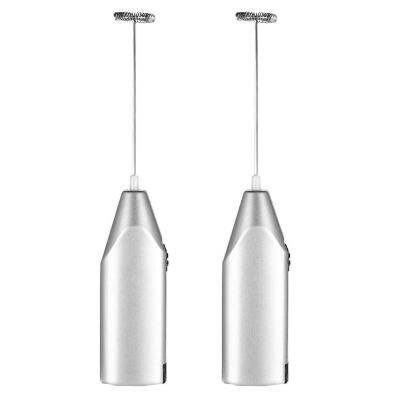 2Pcs Electric Tumbler Stirrer Art Crafts Tumbler Handheld Epoxy Resin Mixing Sticks Resin Mixer Blender Magic Easy Tools: Silver