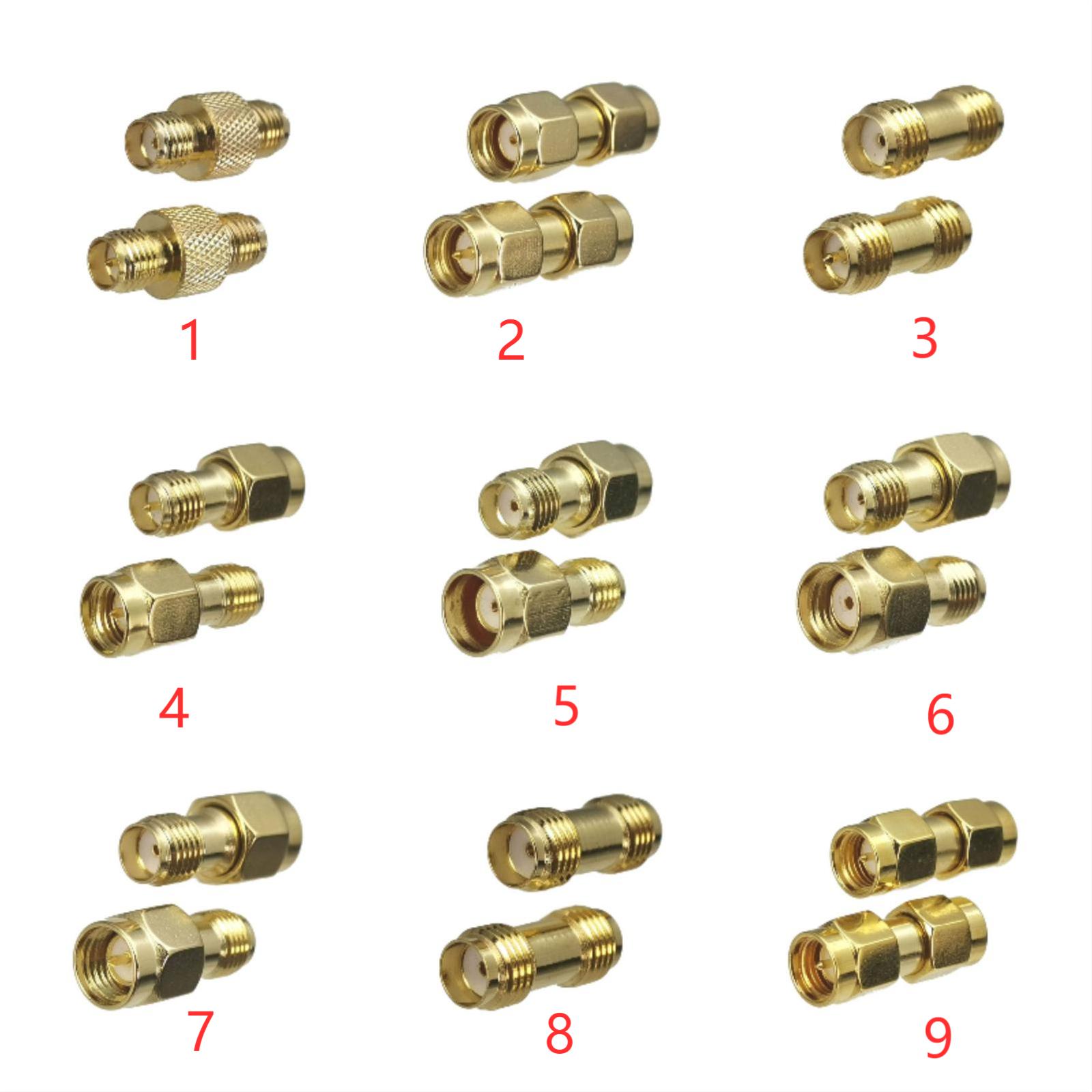 1 Uds adaptador de conector SMA RP-SMA a SMA RPSMA enchufe macho y conector hembra convertidor Coaxial RF recto latón