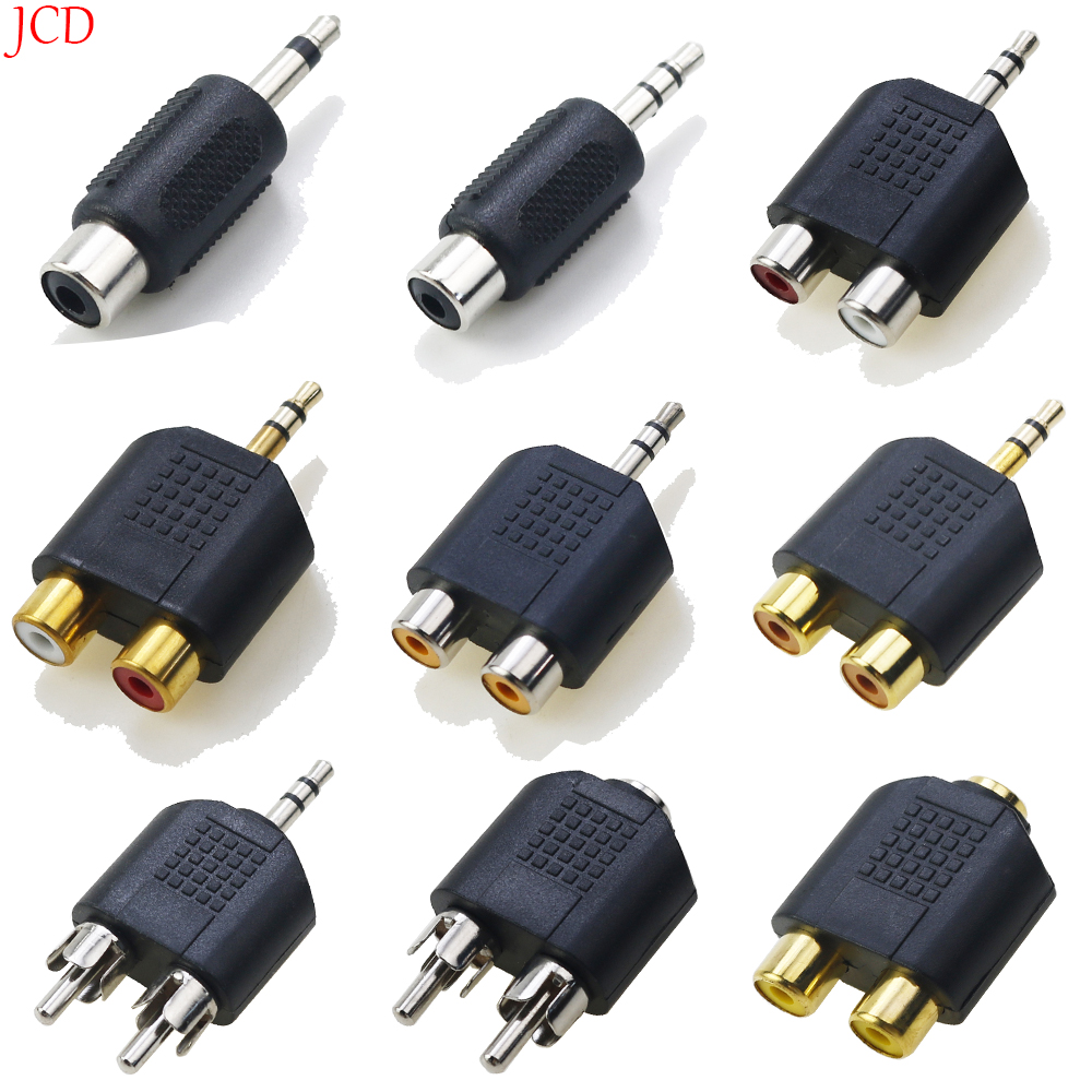 2 STUKS Dual RCA Male/Vrouwelijk naar RCA 3.5mm 6.5mm 6.5mm 1/8 "1/4" mono stereo adapter Connector