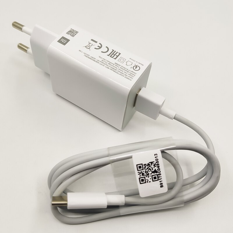 Xiaomi Mi 9 SE cargador rápido 18W adaptador de carga rápida USB Cable de tipo C Sor MI 10 9 SE Pro 8 6 9T Redmi K30 K20 K40 Nota 7 8 pro: EU Charger and Cable