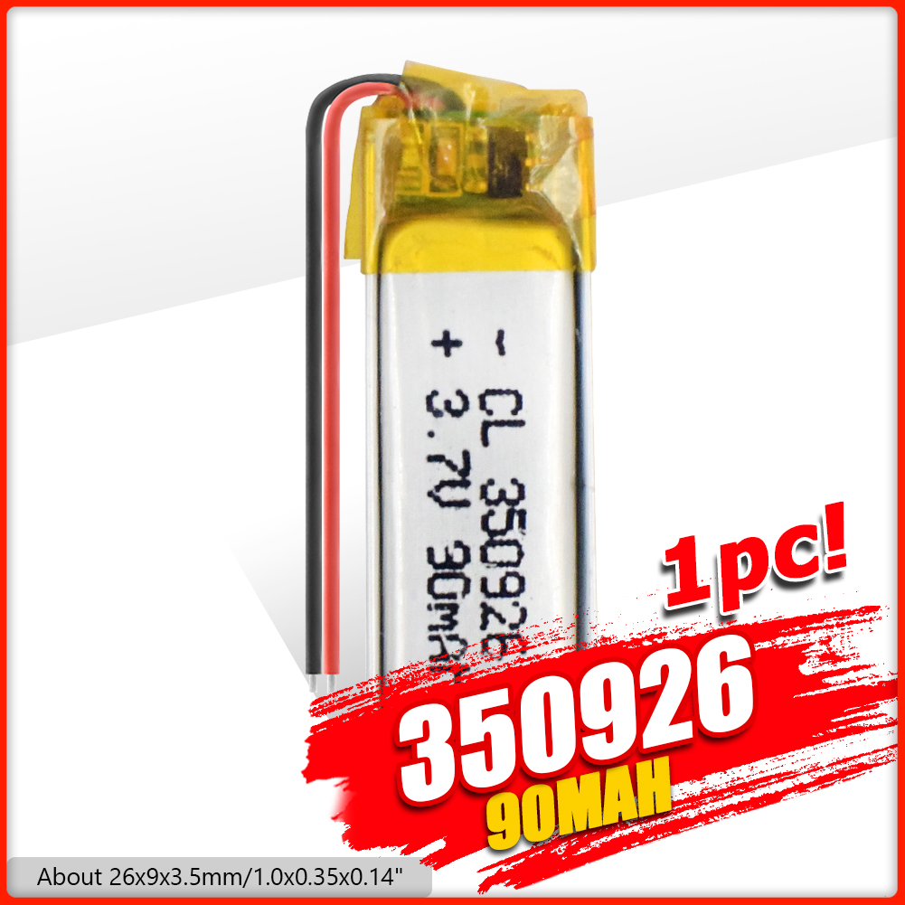 3,7 V 90mAh 350926 Lithium-Polymer Li-Po li ionen Akku Lipo zellen Für MP3 MP4 GPS bluetooth kopfhörer lautsprecher