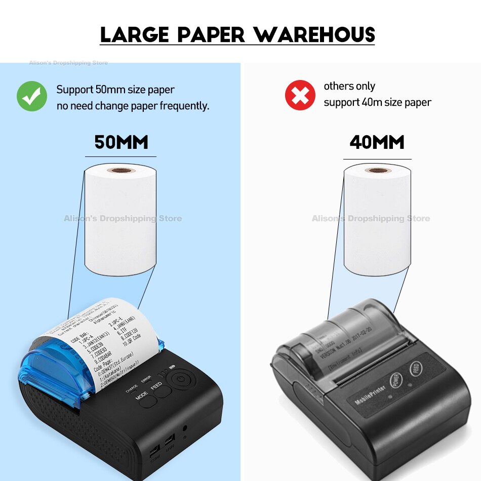 Bluetooth Bonprinter 58 Mm Draagbare Pos Mini Printer Thermische Bill Taxi Printer 58 Mm Voor Andirod Ios Windows Phone afdrukken