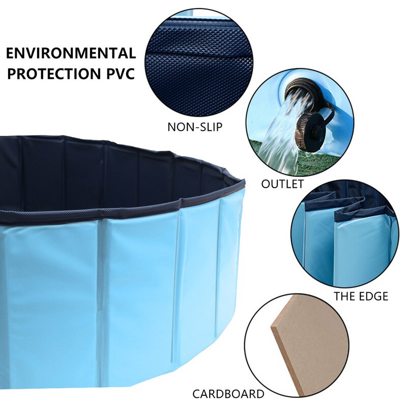 Foldable Dog Swimming Pool PVC Pet Bath Swimming Tub Bathtub Pets Summer Bathing Pools for Dogs Cats Kids