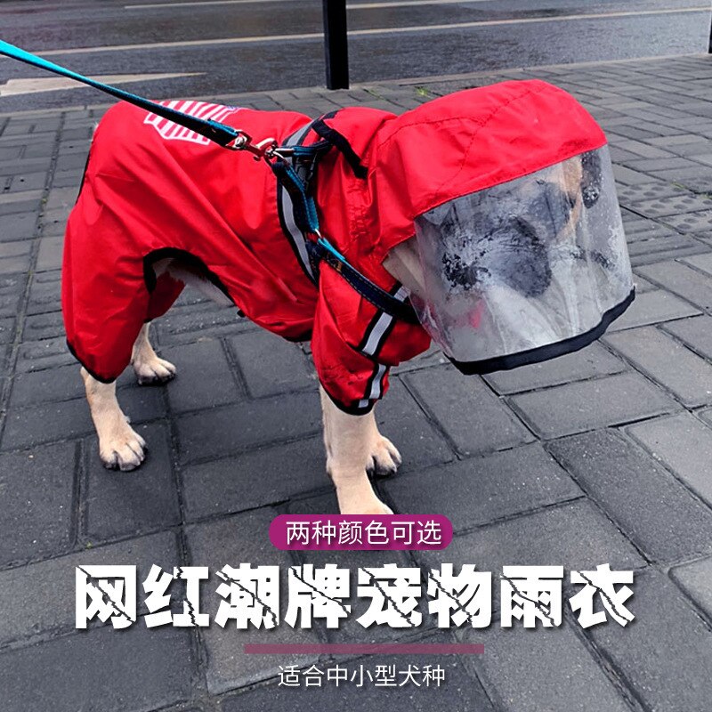 Pet Dog Raincoat Waterproof Detachable Rain Jacket Dogs Water Resistant Clothes for Dogs Patterns Pet Coat for Rainy Day