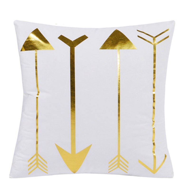BeddingOutlet Bronzing Kussenhoes Goud Zwart Wit Kussensloop Geometrische Decoratieve Kussensloop Sofa Blad Kussenslopen 45x45: White 005