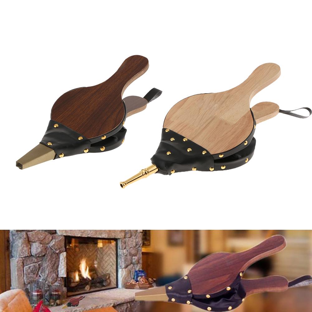 Wooden Mini Hand Wave Fireplace Blower Traditional Fire Lamp Camping Stove Chimney Fire Pit For Home DIY Fireplace Accessories
