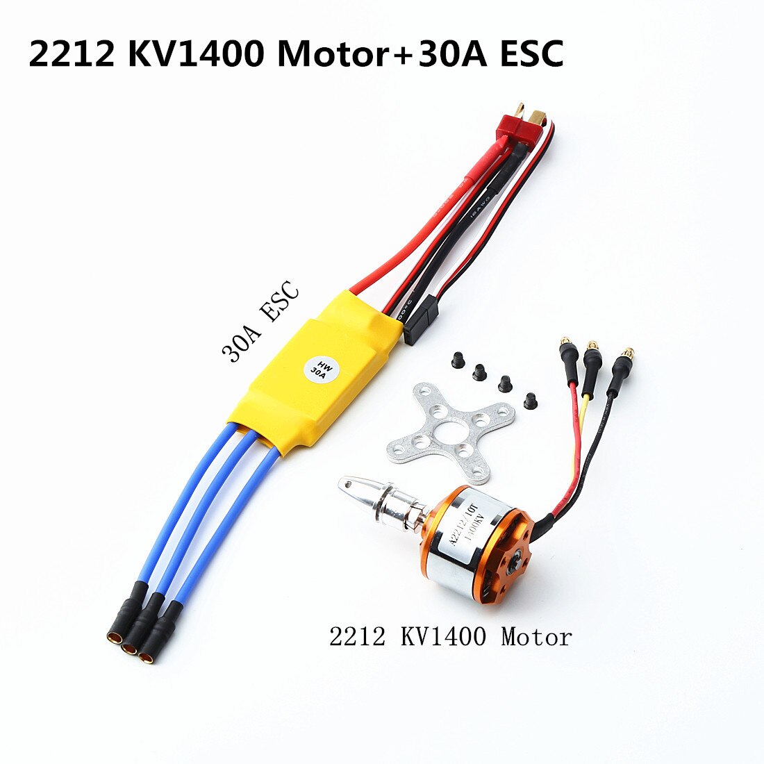A2217/A2212 2200KV / 1000KV Brushless Motor 30A / 40A ESC SG90 9G Micro Servo With T plu for RC Fixed Wing Plane Helicopter: 2212 KV1400 30A