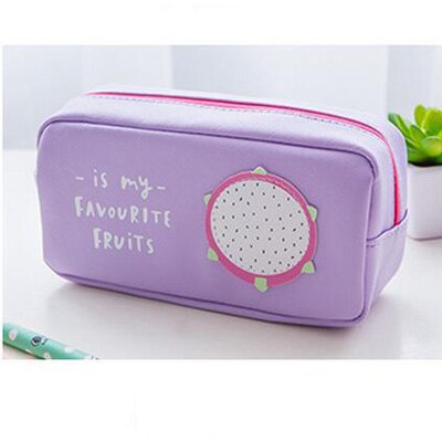 Pensils, cartuchera escolar, fruta de PU, gran capacidad, papelería, bolsa de lápices, equipaje bolso organizador, suministro de lápices escolares para niño y niña: Design C