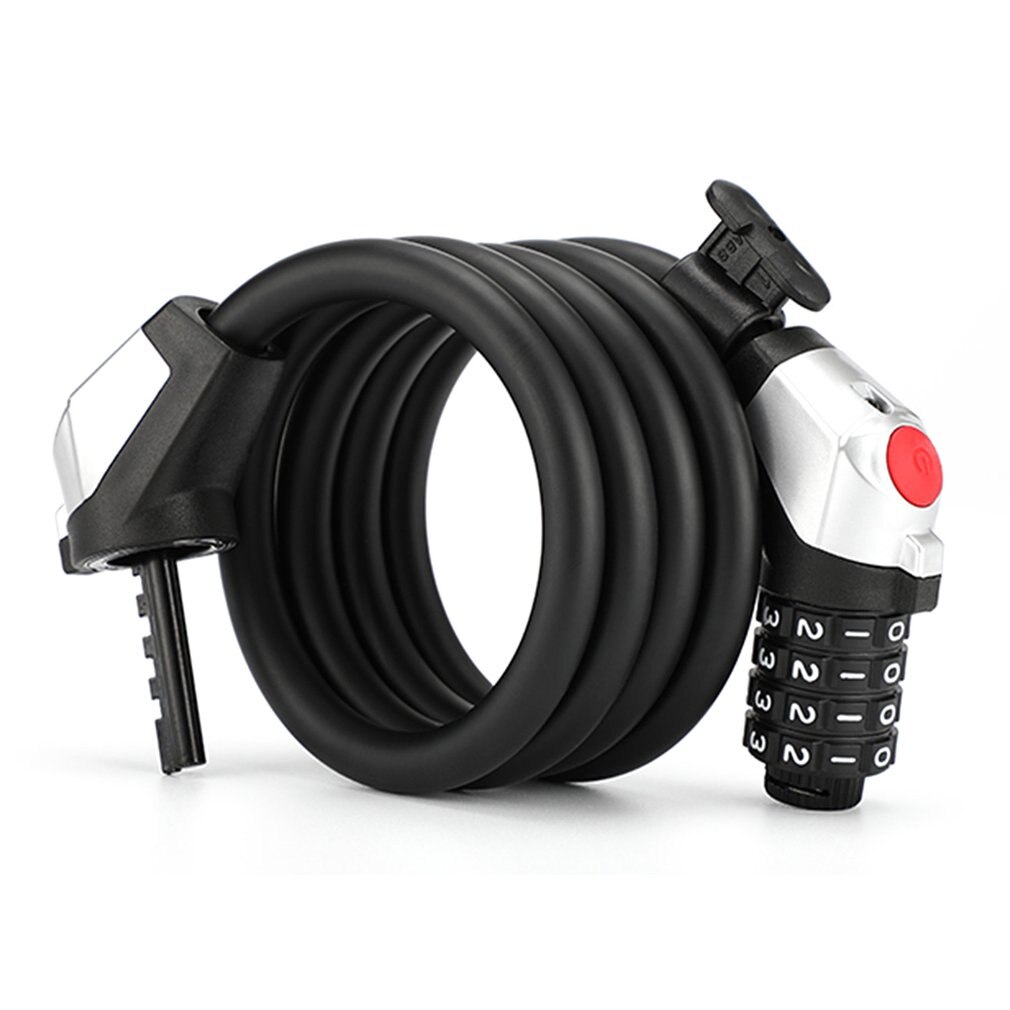 BG-0515 Bicycle Anti-theft 4-digit Code Lock With Light Alloy Core Lightweight Security Lock Bicycle Part Accessory
