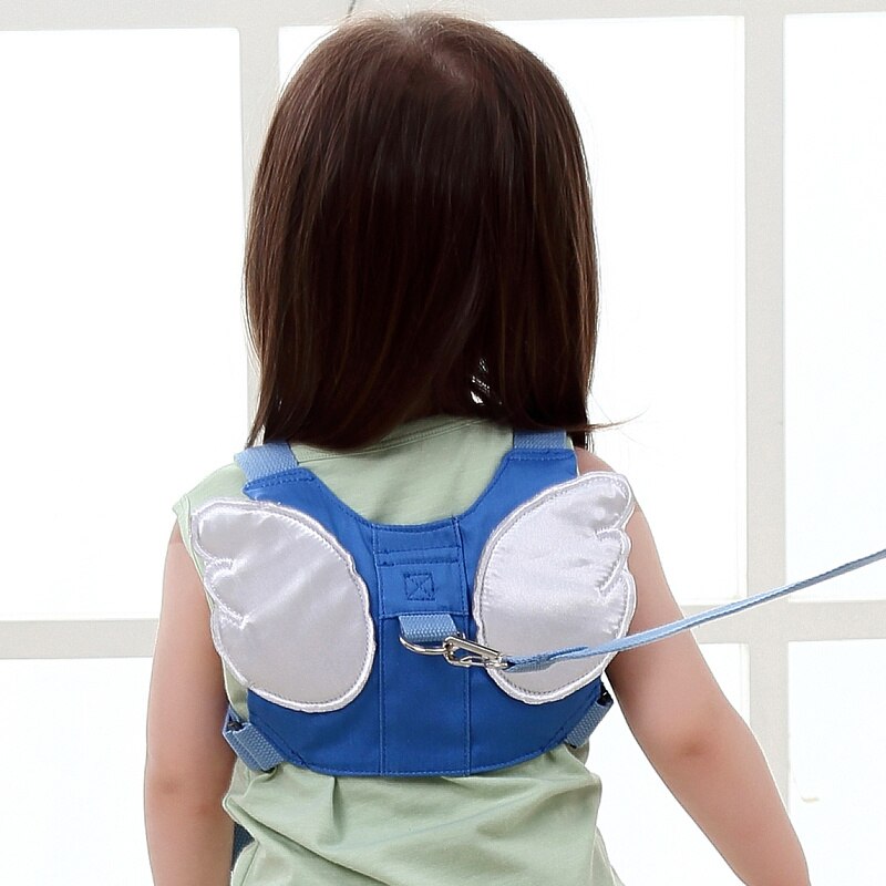 Correa de arnés para niños antipérdida con alas de Ángel, Asistente para caminar para bebés, harnais enfant, mochila con correa para bebés de 8 a 20 meses: Blue