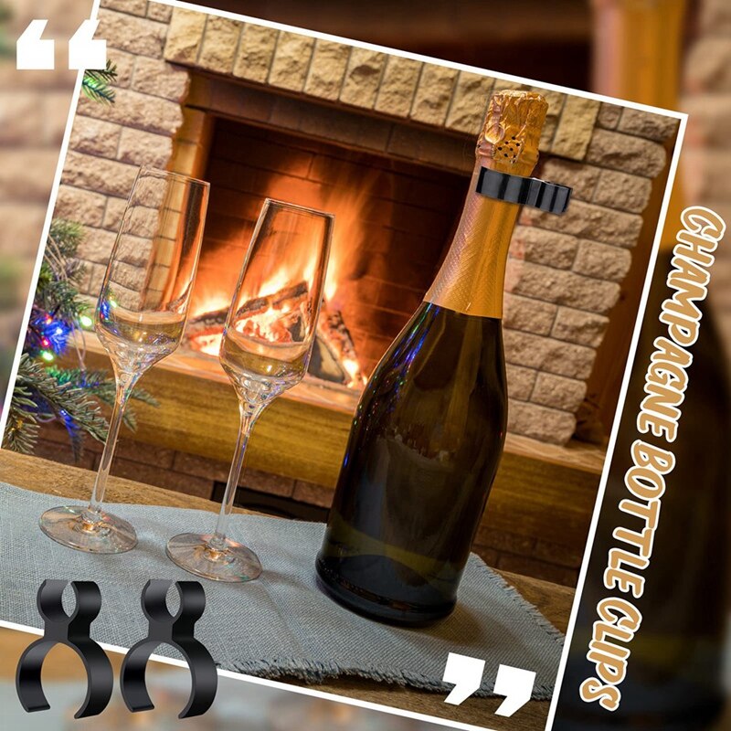 18Pcs Champagne Fles Glitter Enkele Houder Veiligheid Clips Fles Clips Voor Kaars Kerstmis Partijen Huwelijksceremonie