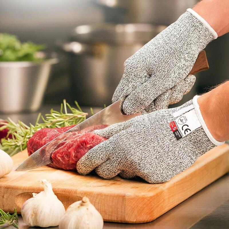 Een Paar Snijden Anti Cut Handschoenen Duurzaam Gebruik Werken Veiligheid Handschoenen Cut-Bestendig Anti Schuring Niveau 5 Keuken