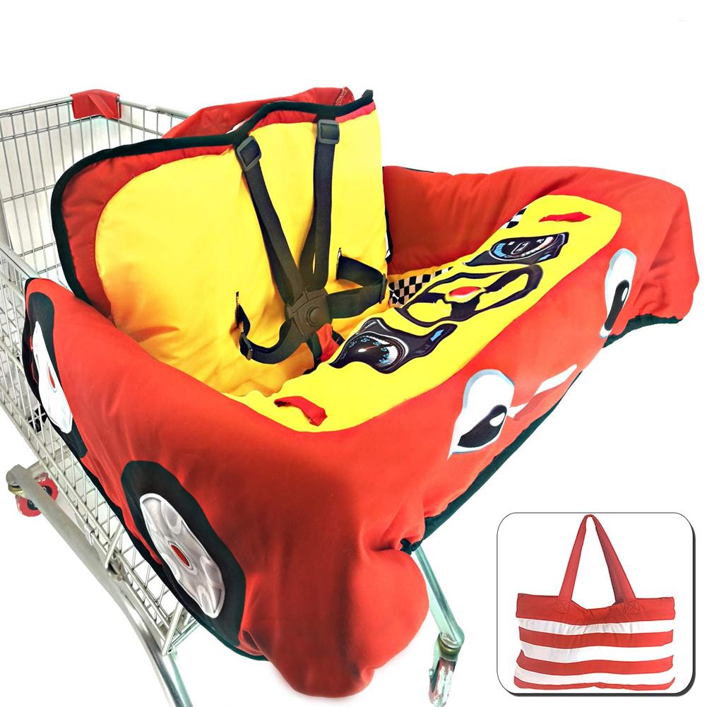 Coussin Portable avec poches pour supermarché | Coussin pour chariot de courses, Protection de la chaise de salle à manger, sécurité pour voyage, soins pour enfants: Orange