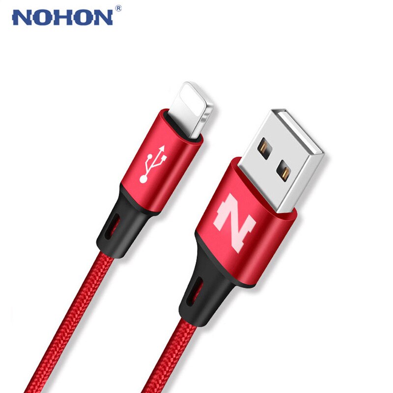 Original nohon 8pin cabo usb para iphone 7plus 6s mais 5 5S 5c ios 10 9 8 ipad ipod cabo de carregamento rápido sincronização dados fio