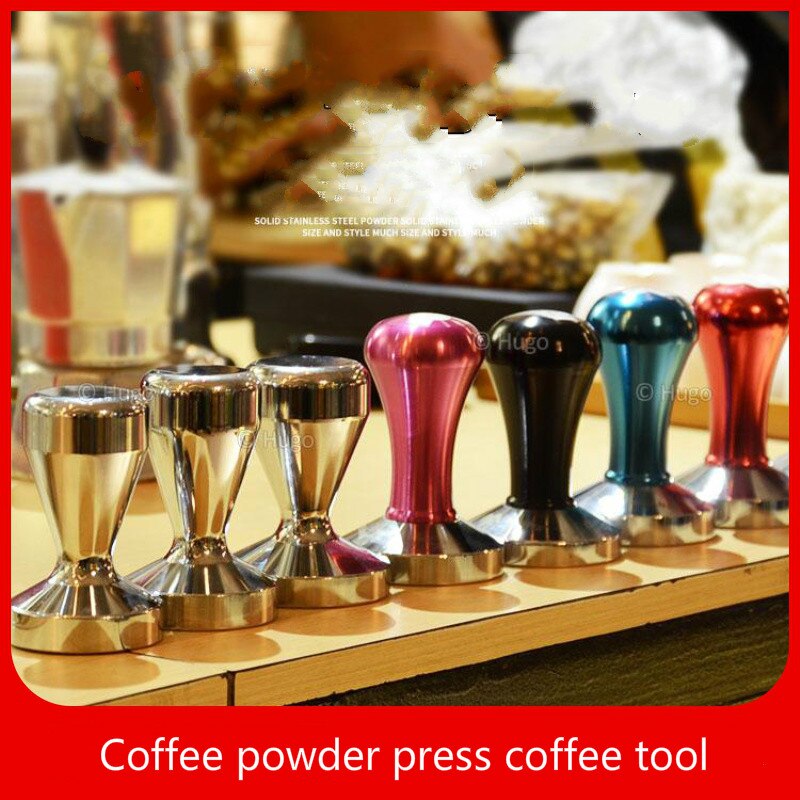 Aluminum alloy 51 mm tamping machine manual coffee powder hammer coffee barista tool machine accessories tool pad