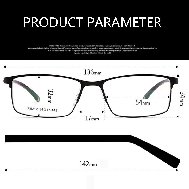 Simple Alloy Frame Glasses With Anti-Radiation And Anti-Blue Ray Eyeglasses Frame Men Style Full Rim Spectacles