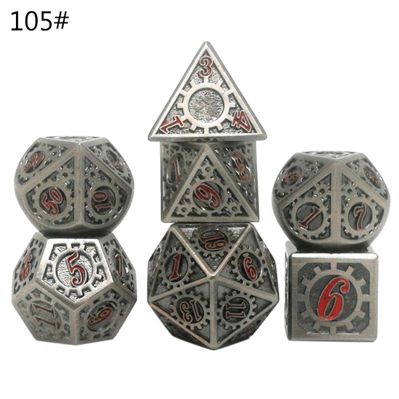 Metal Dice Set D&D Metal Polyhedral Dice Set DND Role Playing Games Board Game: 105