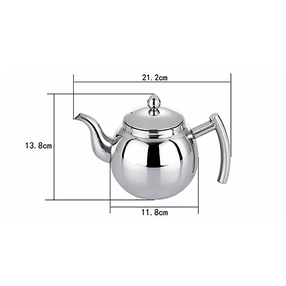 0.8/1L Stainless Steel Loose Tea Pot Strainer Filter Infuser Kettle Coffee Jug