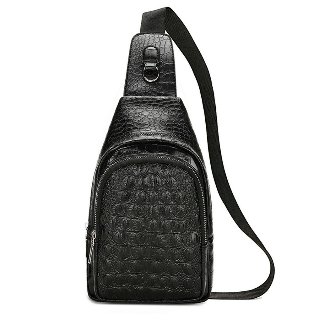 Mannen Vintage Pu Lederen Persoonlijkheid Krokodil Reizen Schouder Veelzijdige Ademend Comfortabele Schoudertas Messenger: 4