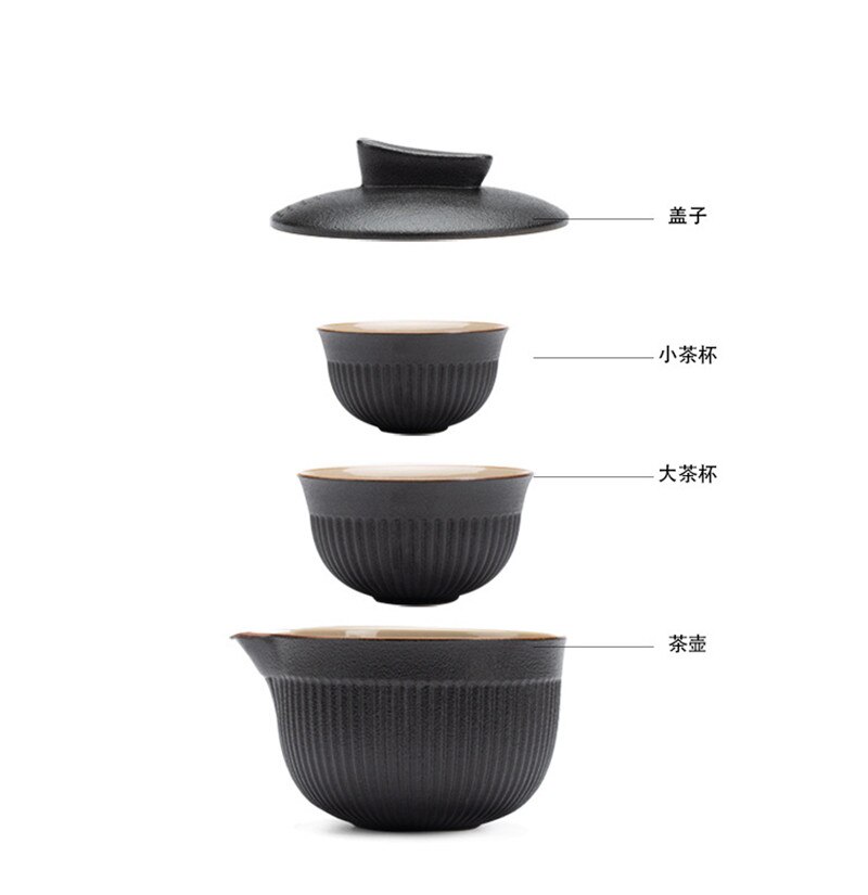 Portable Travel Tea Set Ceramic Teapot Kettle Quik Pots One Pot And Two Cups Teaware Chinese Drink Teapots Tea Cup Friends