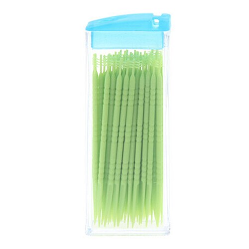 Draagbare Plastic Tandenstoker 50 Pack Boxed Groene Geen Geur Oral Dental Picks